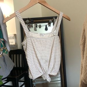 Tan and white striped tank top